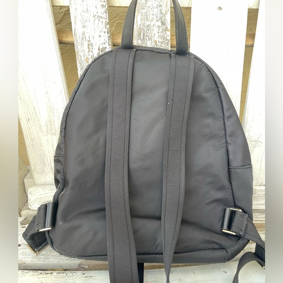 KATE SPADE black canvas backpack with black leather straps! - Picture 6 of 7